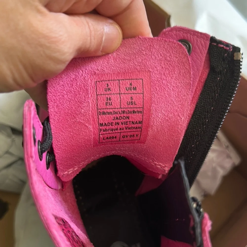 Dr. Martens Fuchsia Ankle Boots 5 - Picture 14 of 16